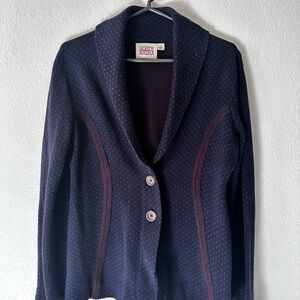 Rosie Neira Navy and Burgundy Cardigan from Anthropologie